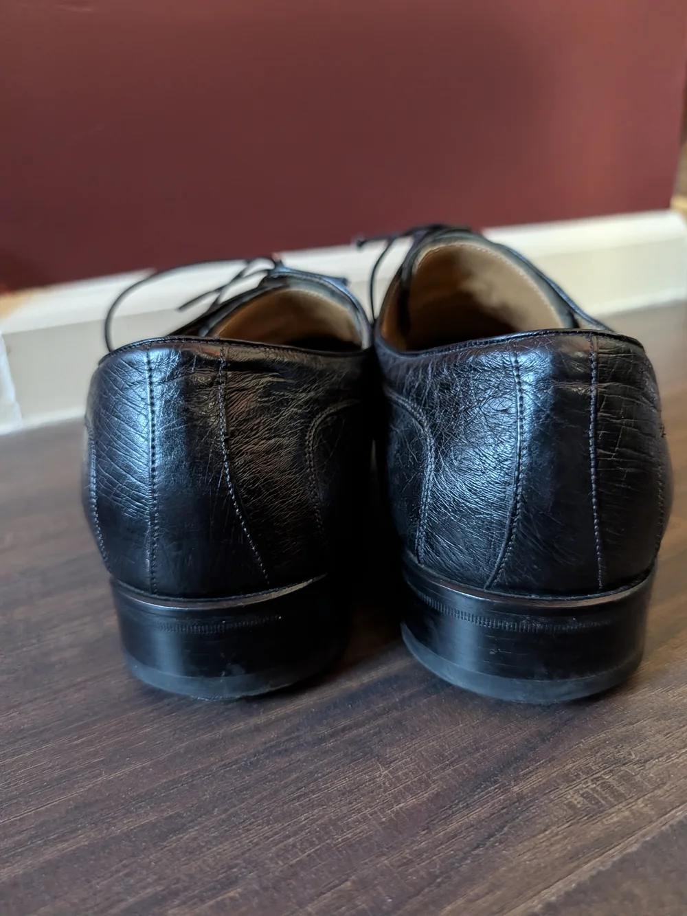 MEZLAN PLATINUM Ostrich & Alligator Exotic Leather Square Toe Derby Shoes Spain